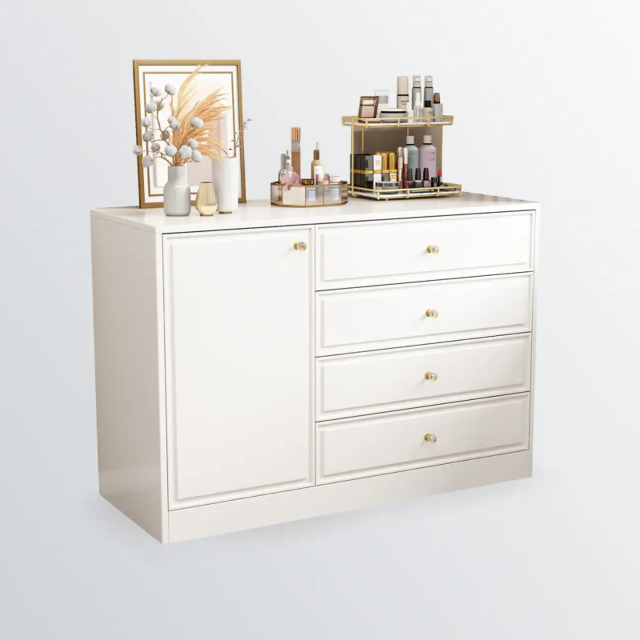 Modern Rectangular Wooden Storage Cabinet in Freestanding