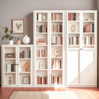 79'' White Alloy Rectangle Storage Cabinet with Exterior Shelf