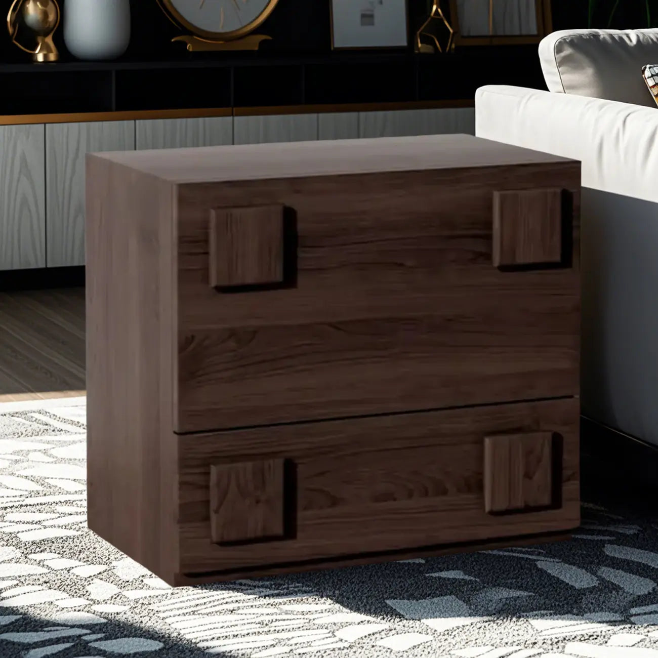 Modern Wooden Matte Black Storage Cabinet for Bathroom