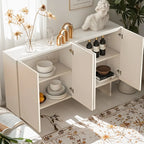 Minimalistic White Rectangular Accent Cabinet for Living Room