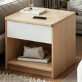 Wooden Square Bedside Storage Table with Up/Dowm Drawer