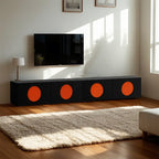 Minimalist Wood 4-Cabinet White TV Stand for Living Room