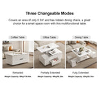 Foldable Lift-Top Coffee Table with 4 Stools & Storage