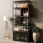 Freestanding Industrial Metal Eco-Board Floor Wine Rack Cabinet