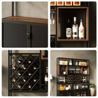 Freestanding Industrial Metal Eco-Board Floor Wine Rack Cabinet