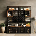 Freestanding Industrial Metal Eco-Board Floor Wine Rack Cabinet