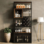 Freestanding Industrial Metal Eco-Board Floor Wine Rack Cabinet
