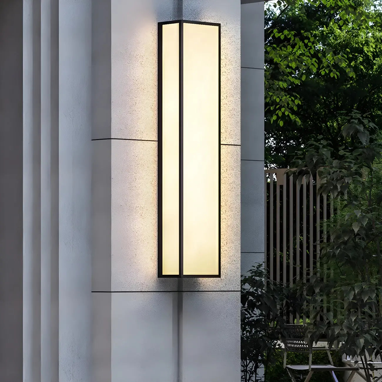 Modern Metal Black Rectangle Wall Light for Outdoor