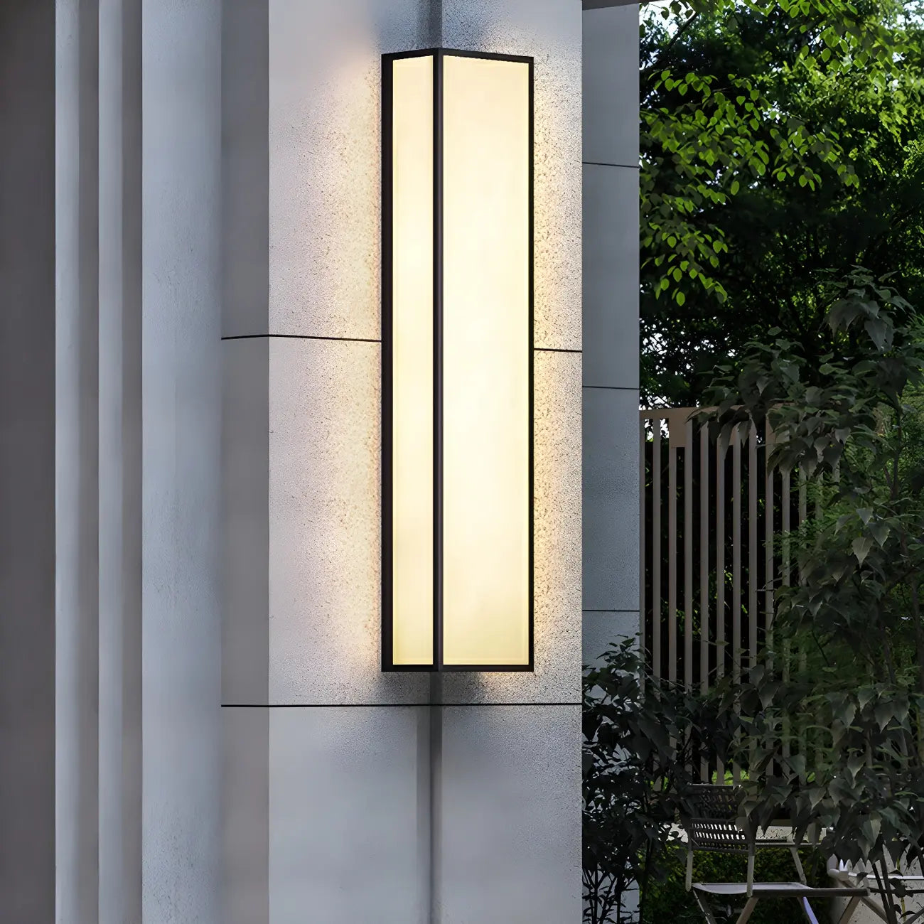 Modern Metal Black Rectangle Wall Light for Outdoor