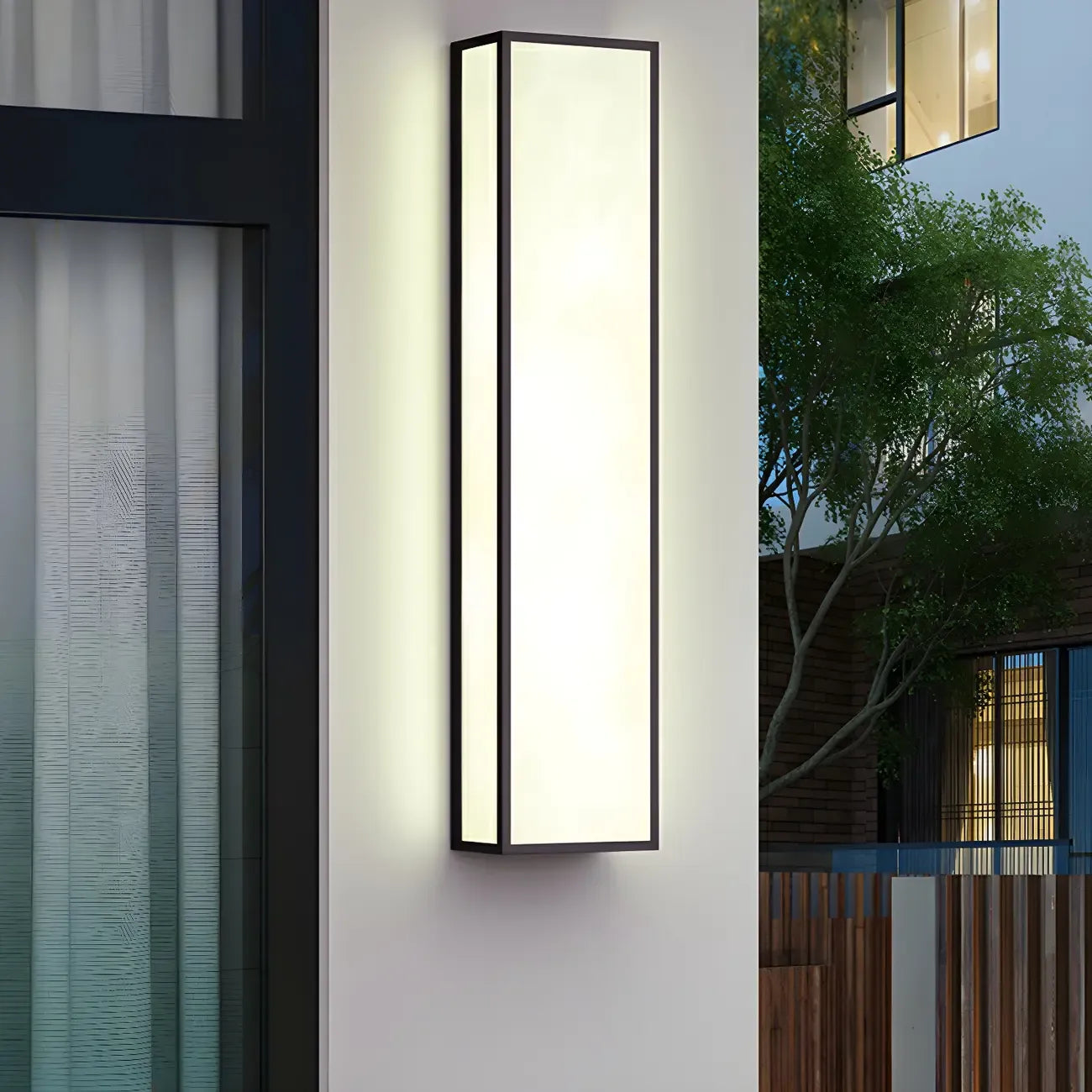 Modern Metal Black Rectangle Wall Light for Outdoor