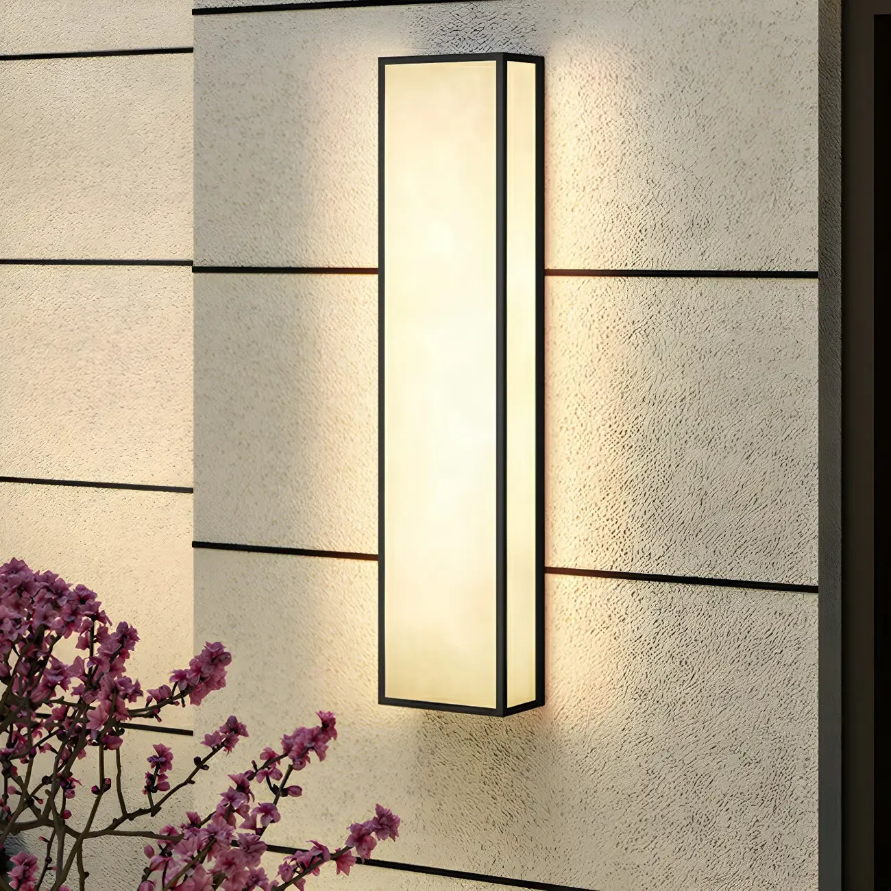 Modern Metal Black Rectangle Wall Light for Outdoor