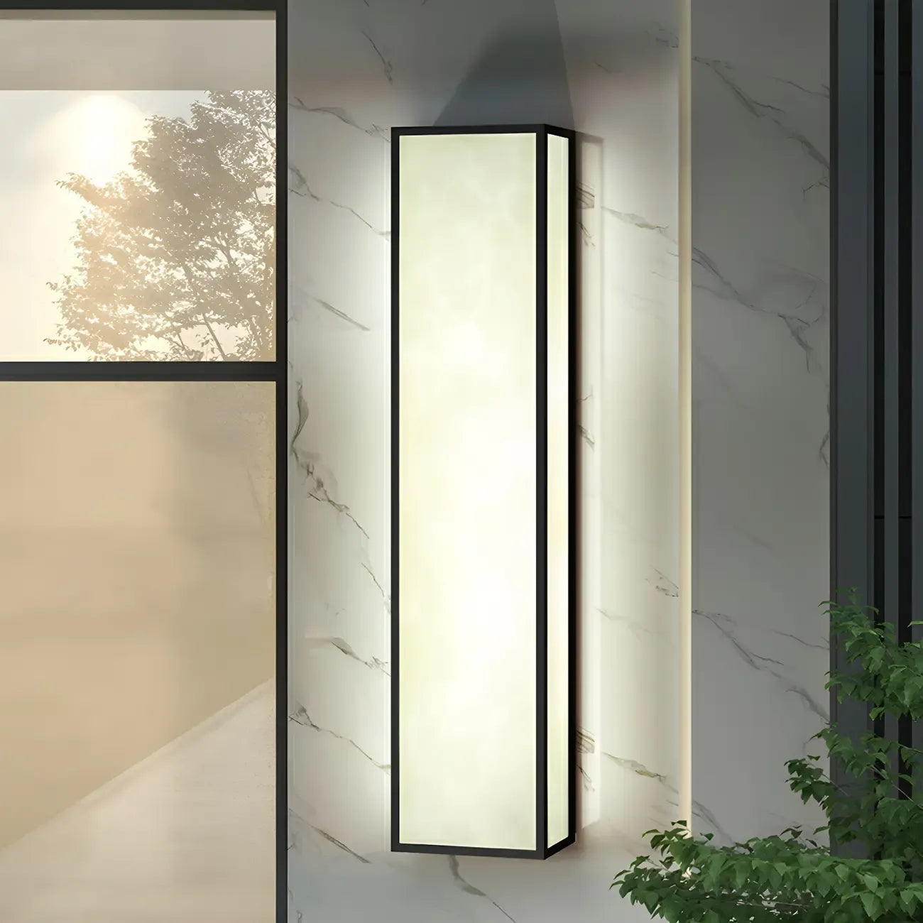 Modern Metal Black Rectangle Wall Light for Outdoor