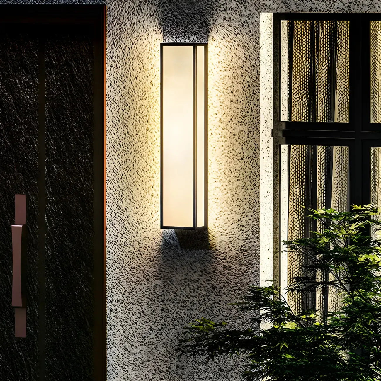 Modern Metal Black Rectangle Wall Light for Outdoor