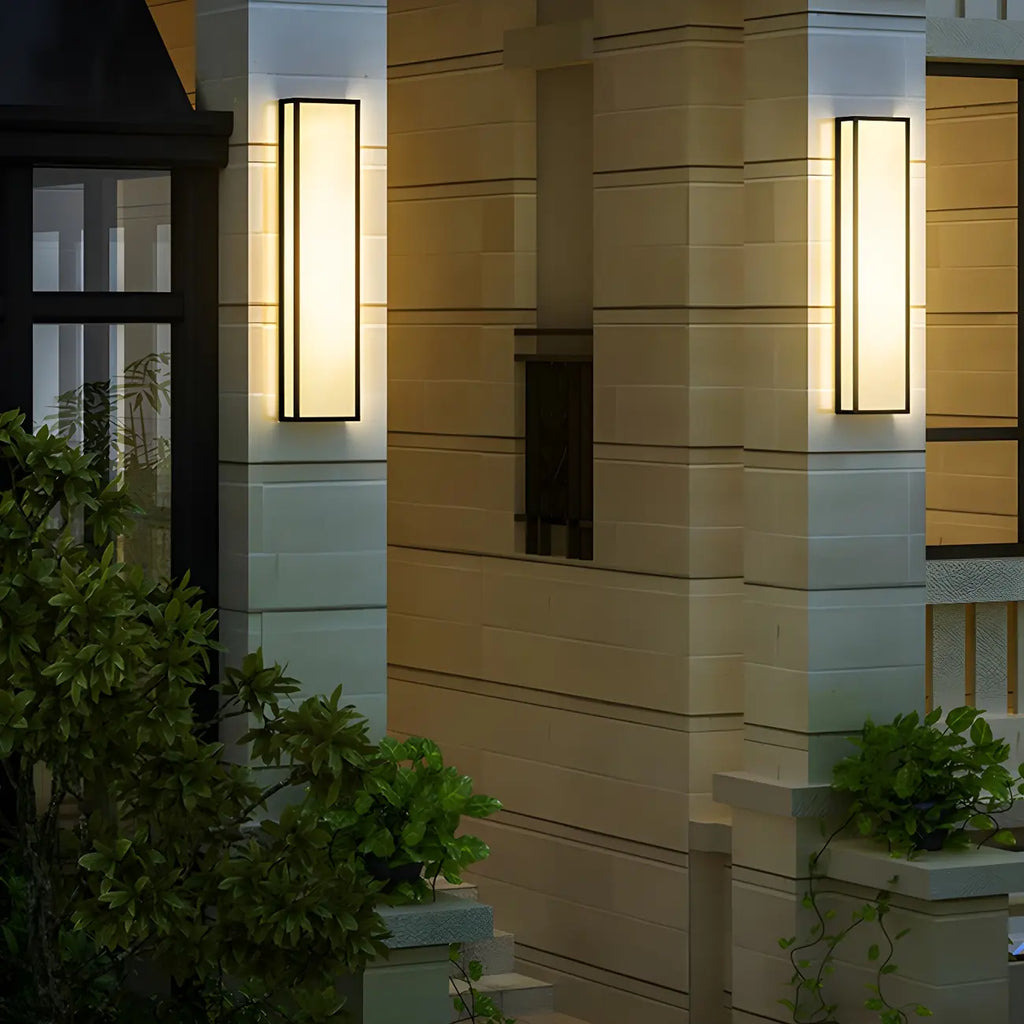 Modern Metal Black Rectangle Wall Light for Outdoor
