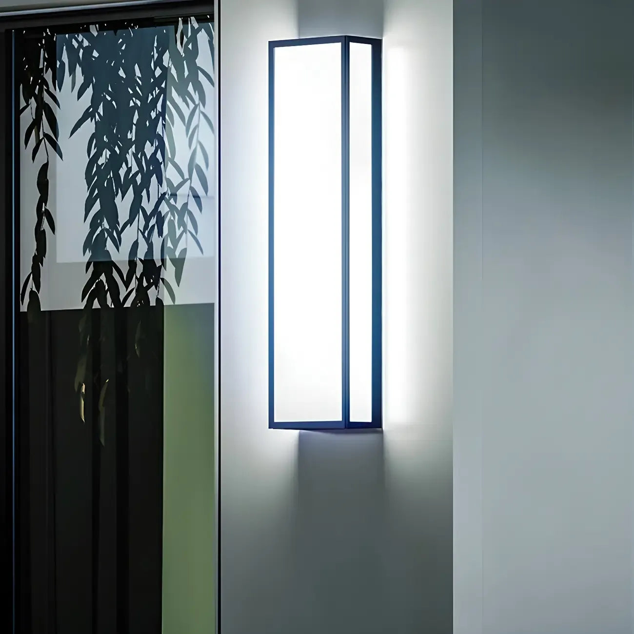 Modern Metal Black Rectangle Wall Light for Outdoor
