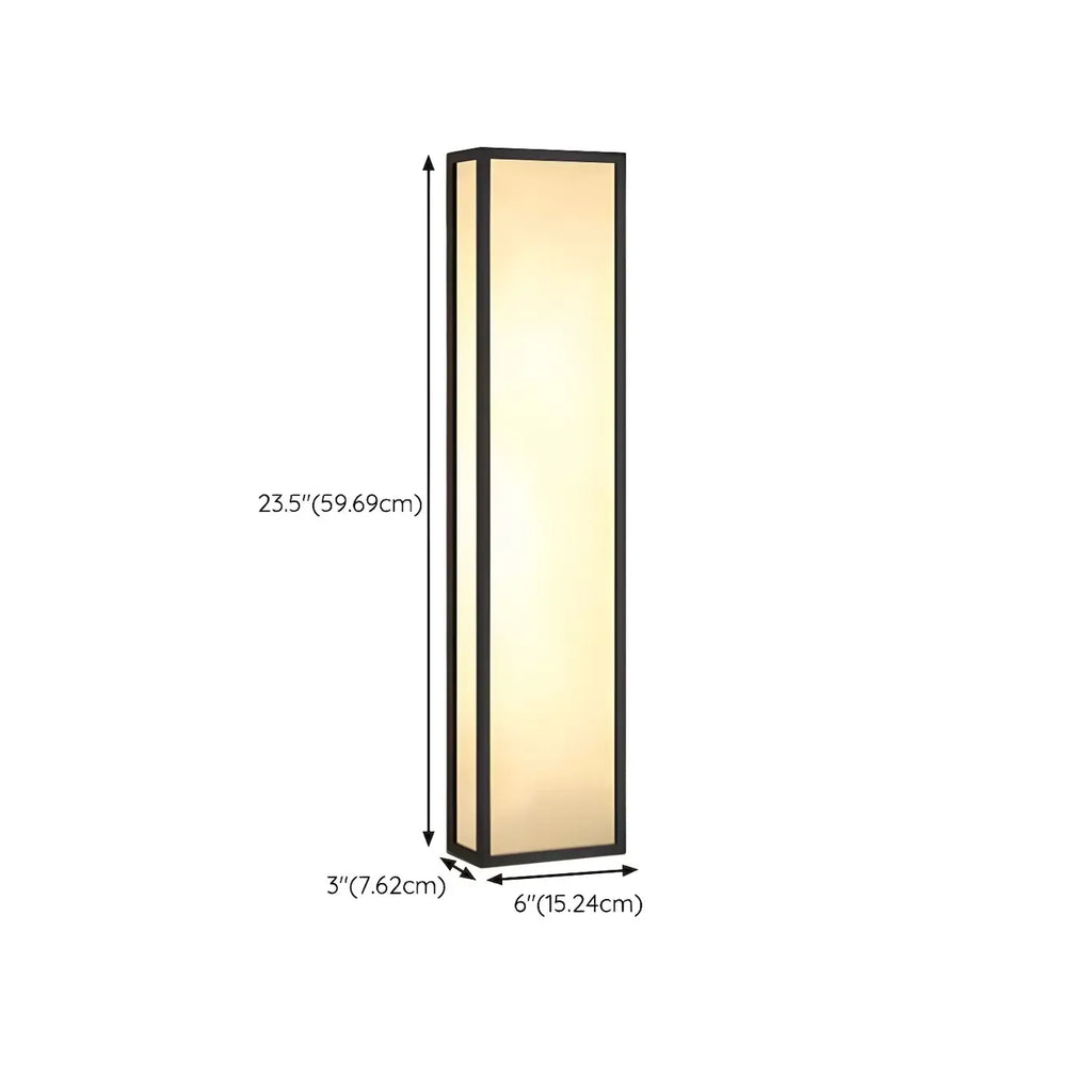 Modern Metal Black Rectangle Wall Light for Outdoor