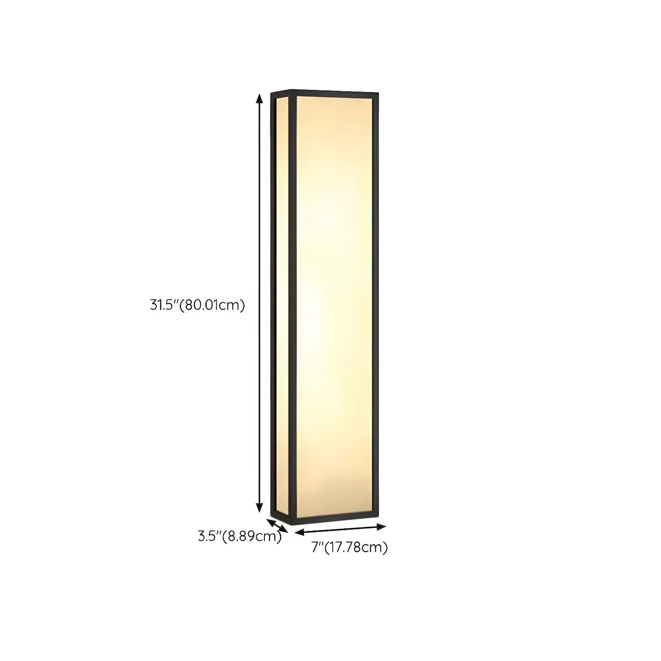 Modern Metal Black Rectangle Wall Light for Outdoor