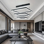 Modern 3-Tier Linear Square Dimmable LED Chandelier