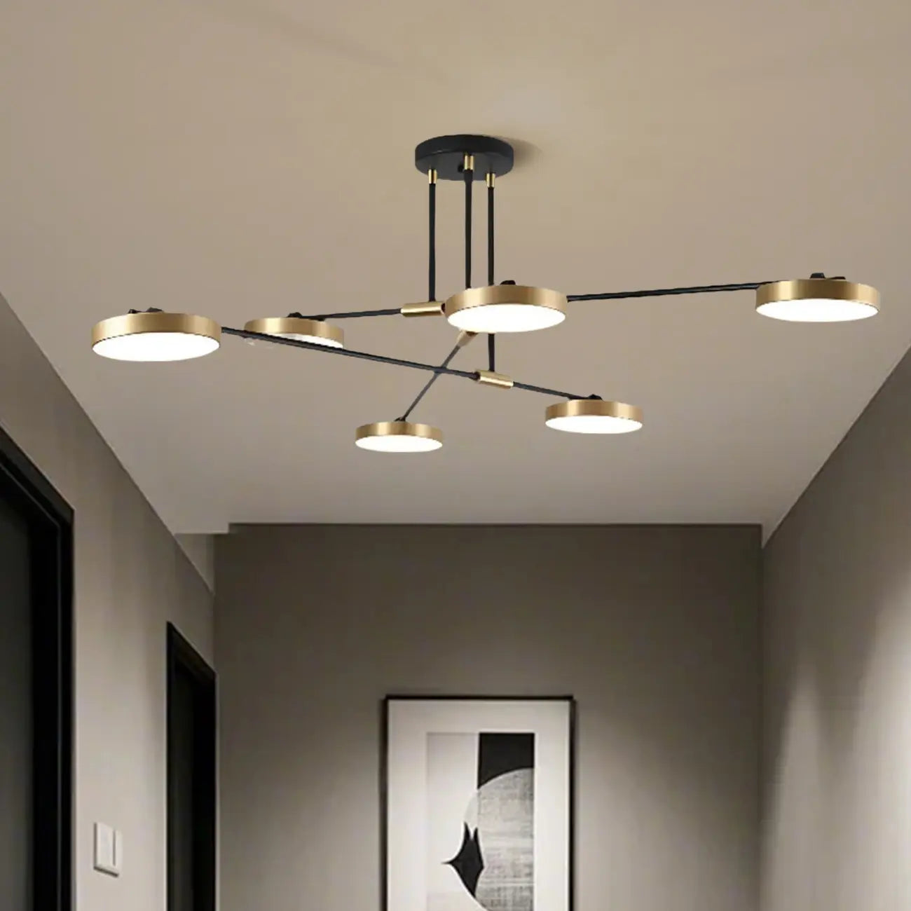 Contemporary Indoor LED Ceiling Light with Acrylic Shade