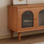 Nordic Cherry Wood Arch Glass Cabinet Door TV Stand