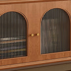 Nordic Cherry Wood Arch Glass Cabinet Door TV Stand