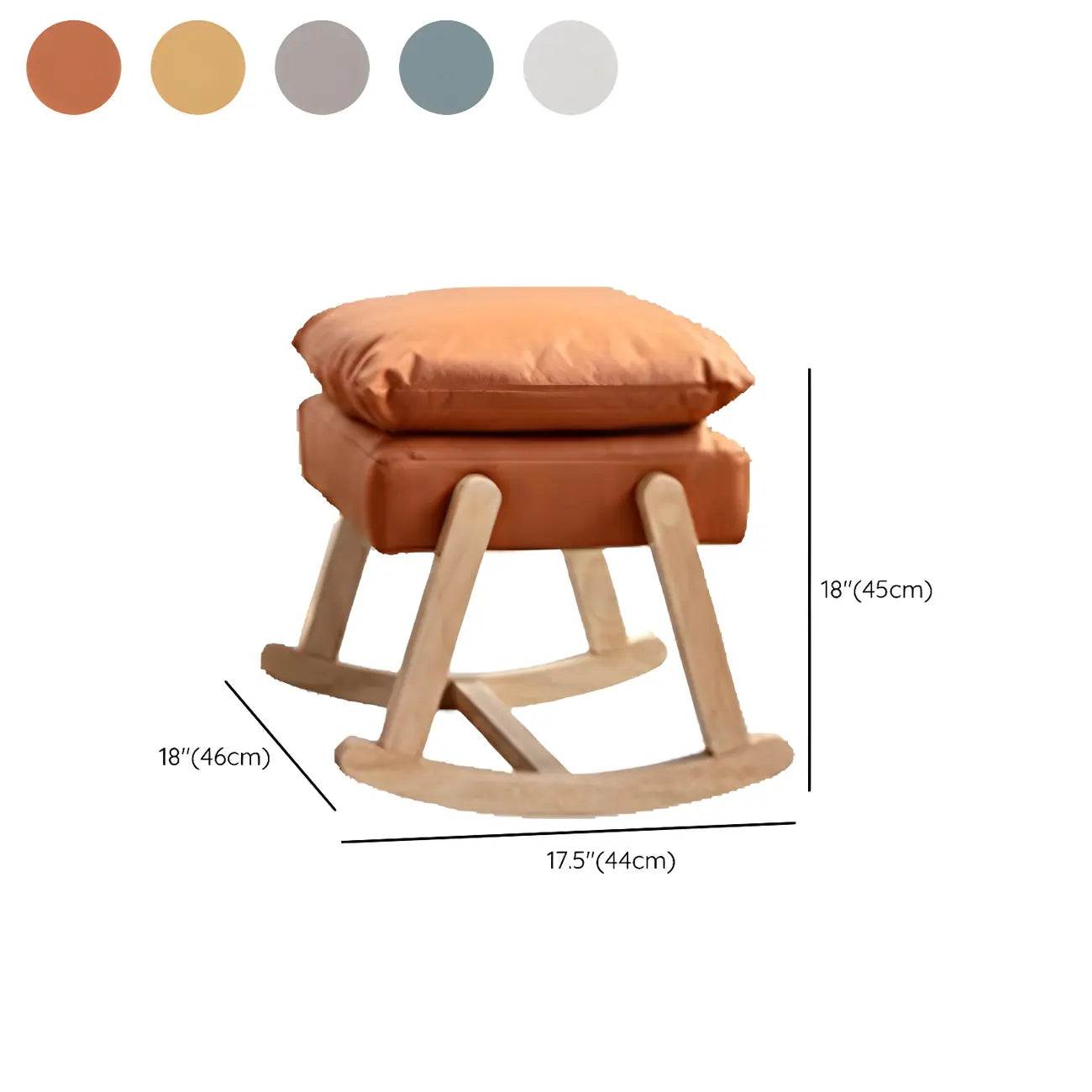 Upholstered Wooden Rocking Chair with Ottoman for Indoor