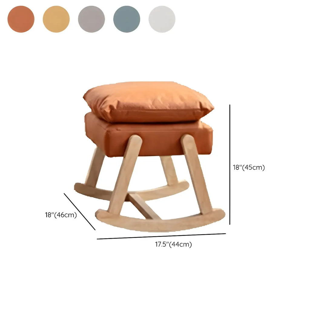 Upholstered Wooden Rocking Chair with Ottoman for Indoor