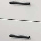 Modern White Stone Top Oak 2-Drawer Nightstand