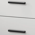 Modern White Stone Top Oak 2-Drawer Nightstand