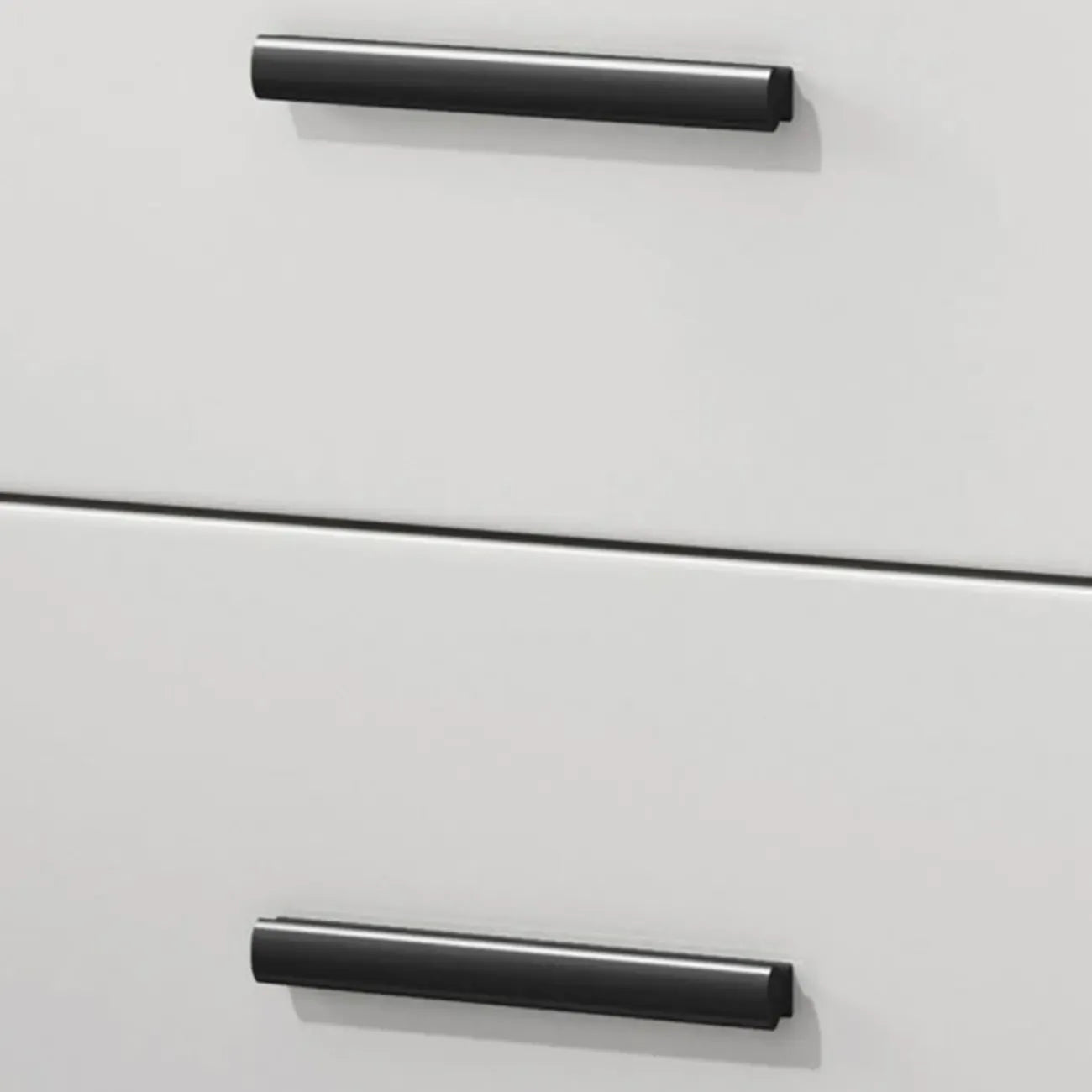 Modern White Stone Top Oak 2-Drawer Nightstand