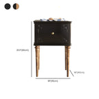 Traditional Black Wooden Carved Leggy Nightstand with Drawer