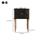 Traditional Black Wooden Carved Leggy Nightstand with Drawer