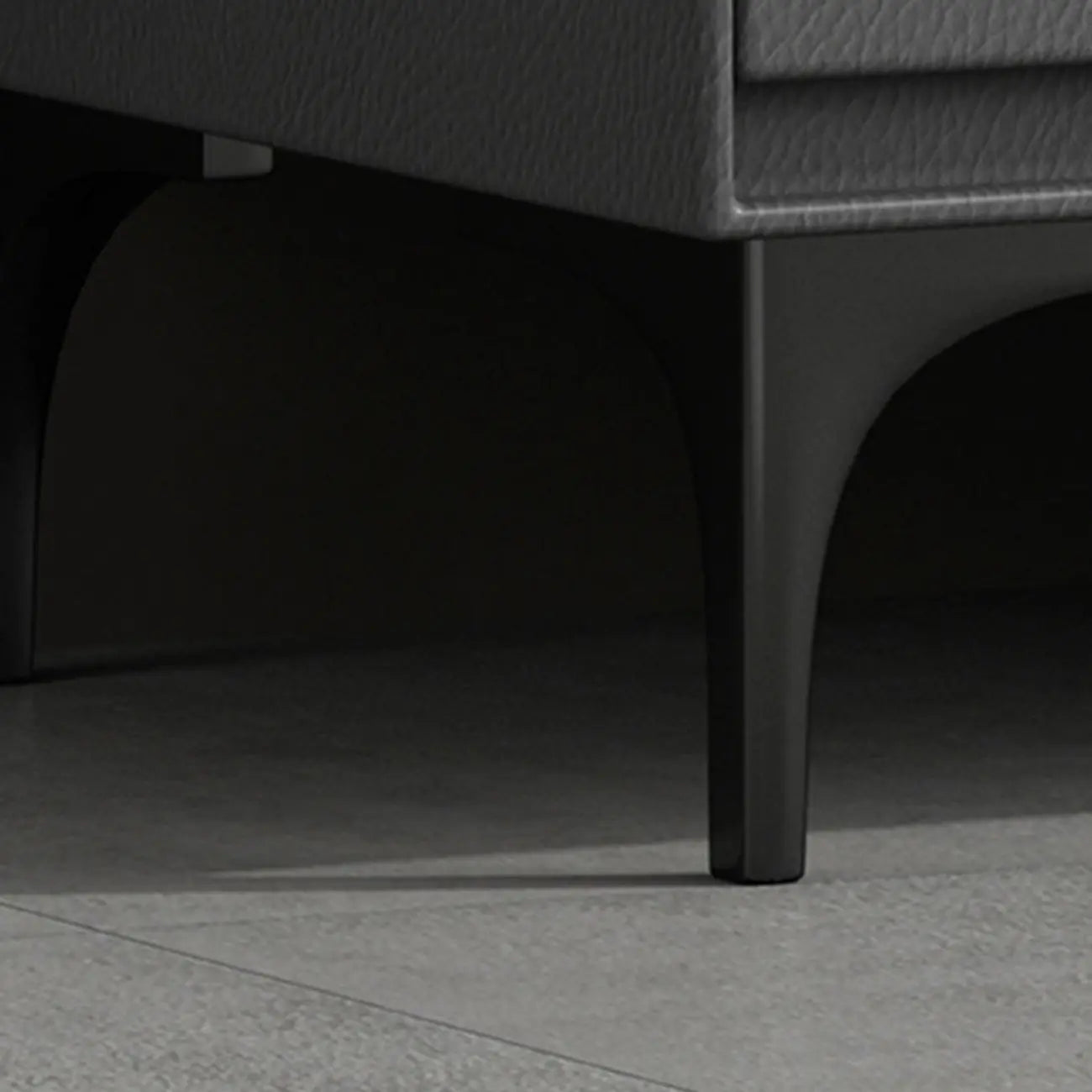 Modern Stone Top Faux Leather 2-Drawer Nightstand