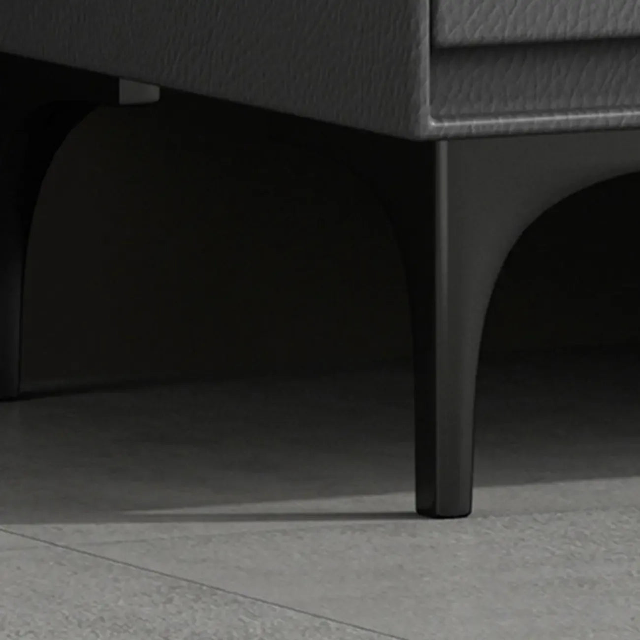 Modern Stone Top Faux Leather 2-Drawer Nightstand