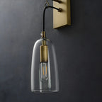 Gold Geometric Vanity Light with Clear Glass Shade