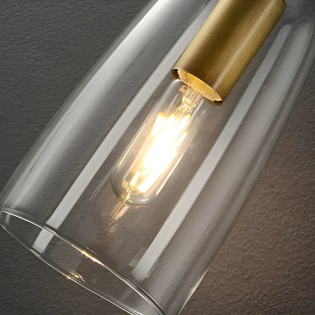 Gold Geometric Vanity Light with Clear Glass Shade