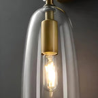 Gold Geometric Vanity Light with Clear Glass Shade