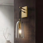 Gold Geometric Vanity Light with Clear Glass Shade