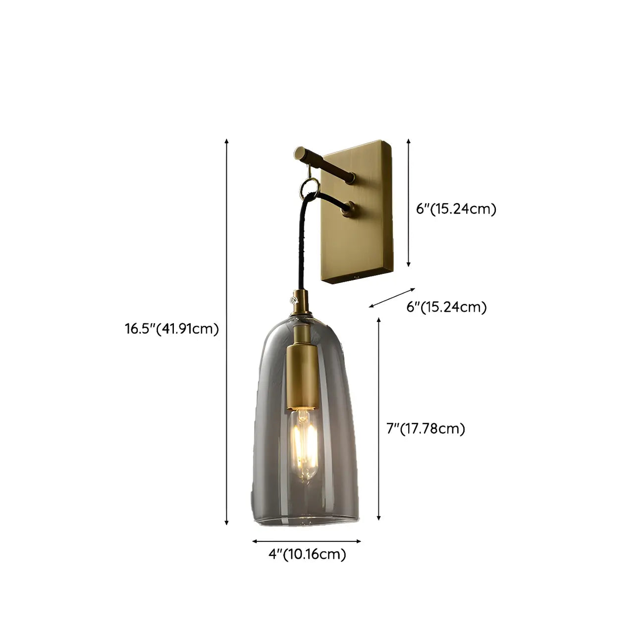 Gold Geometric Vanity Light with Clear Glass Shade