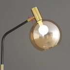 Modern Metal Globe Glass Arc Floor Lamp with Table