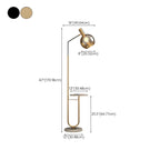 Modern Metal Globe Glass Arc Floor Lamp with Table