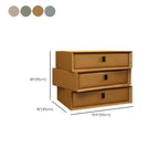 Compact Orange Faux Leather 3-Drawer Stacked Nightstand