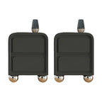 Narrow Off-White Faux Leather 2 Drawers Nightstand