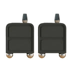 Narrow Off-White Faux Leather 2 Drawers Nightstand