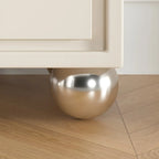 Narrow Off-White Faux Leather 2 Drawers Nightstand