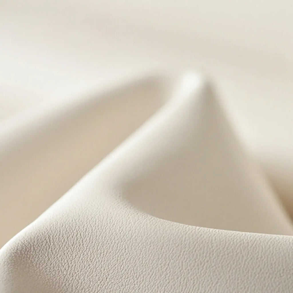 Narrow Off-White Faux Leather 2 Drawers Nightstand