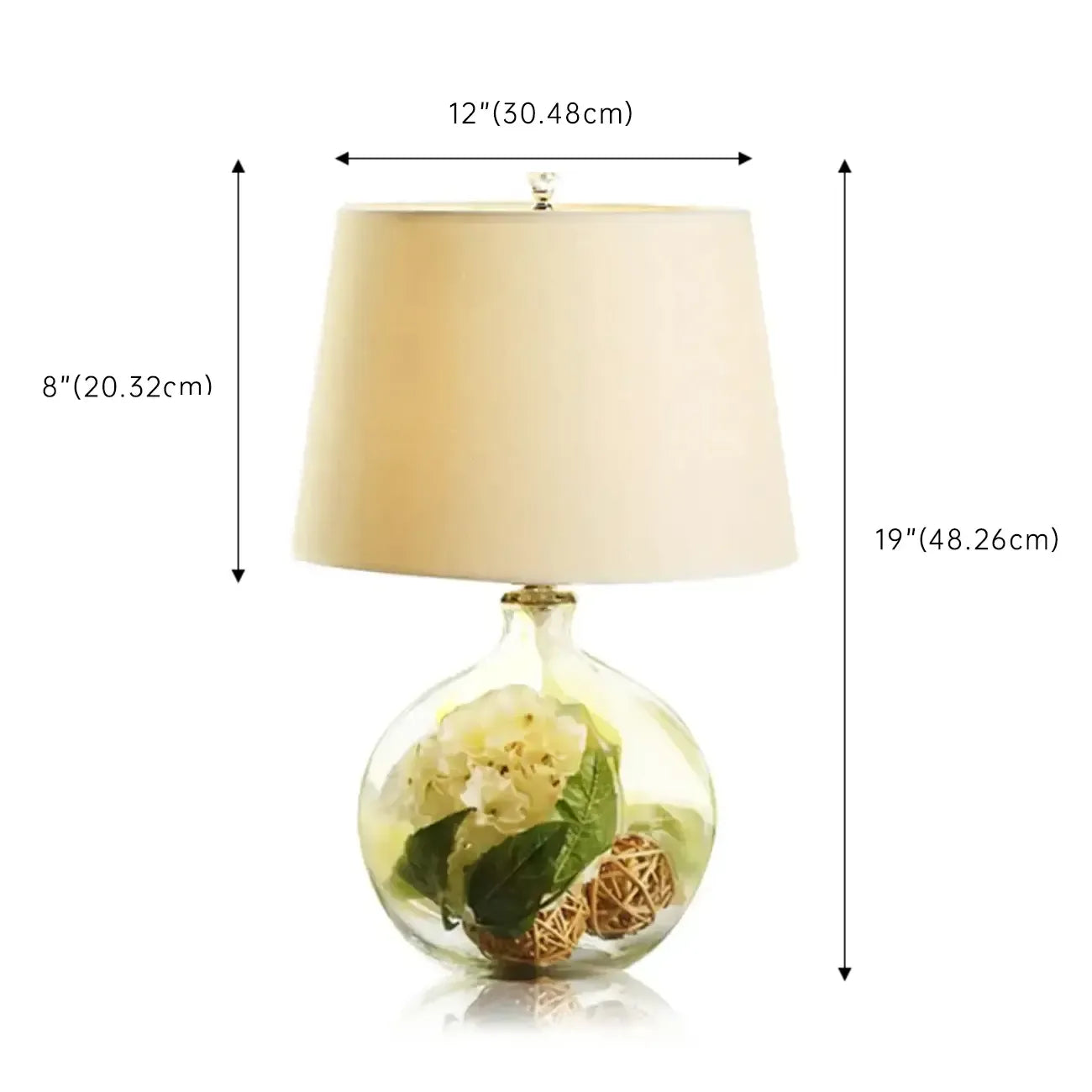 Modern Elegant Glass Fabric LED Table Lamp for Indoor