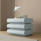 Minimalist Leather Top Wood Frame 3-Drawer Nightstand