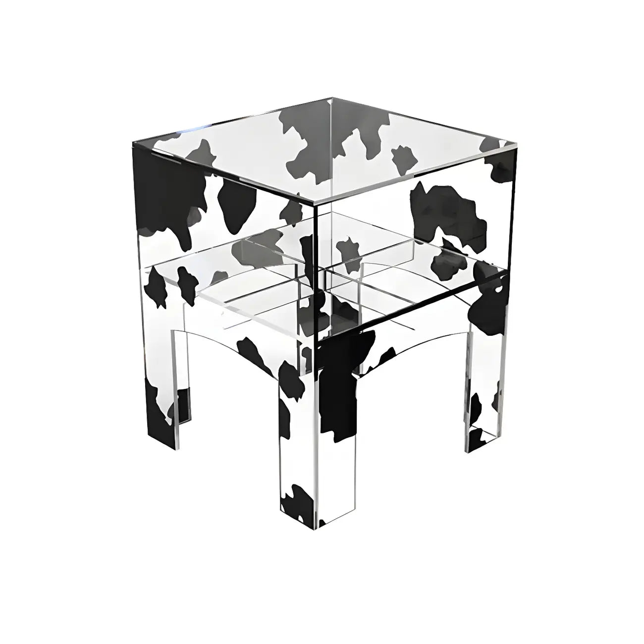 Modern Small Acrylic Nightstand with Drawer