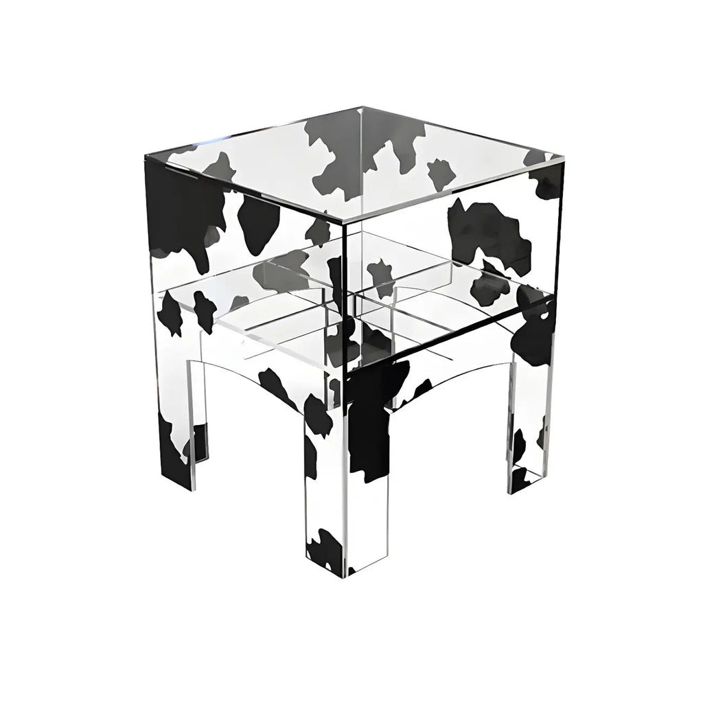 Modern Small Acrylic Nightstand with Drawer